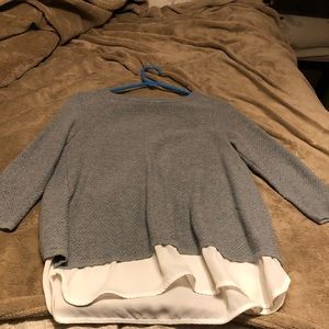 Limited grey sweater with blouse bottom